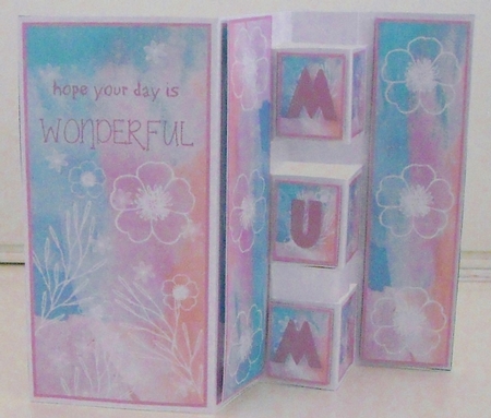 Tri Box Pop Out Card - Pink by Pam Stubley