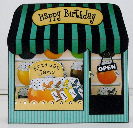 3D Shoppe Window Pop Up Card Kit-  Artisan Jams & Preserves Shop by Pam Stubley
