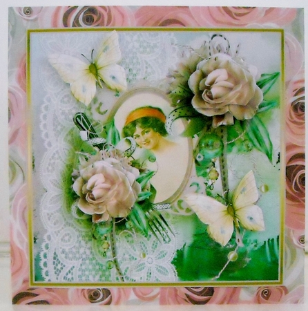 Vintage lace and rose by Pam Stubley