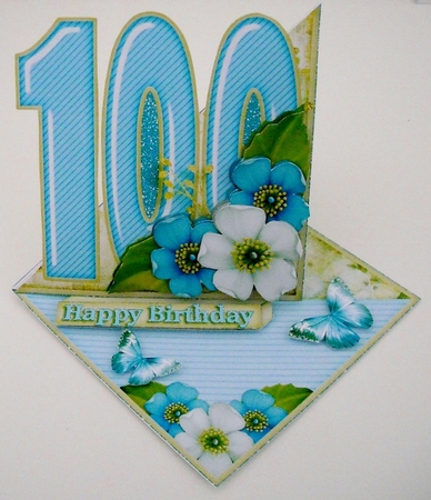 Vintage Easel 100th Birthday Card Kit 1180 by Pam Stubley