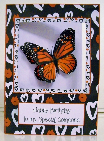 Monarch - Red - 3D Butterfly Window Card by Pam Stubley