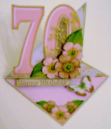 Vintage Easel 70th Birthday Card Kit 1178 by Pam Stubley