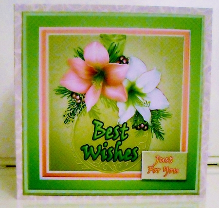 Beautiful Floral Best Wishes topper #2 by Pam Stubley