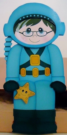 3D On the Shelf Card Kit - Deep Sea Diver Woodrow is making a Splash by Pam Stubley