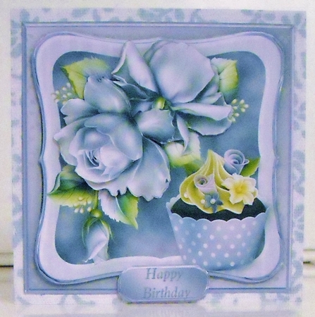 Cupcake and Roses - Decoupage Card Mini Kit by Pam Stubley