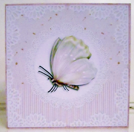 Butterfly In Lace Frame lavender Mini Kit by Pam Stubley
