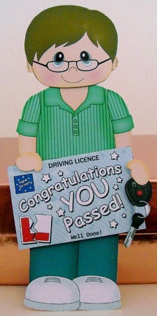 3D On the Shelf Card Kit - Lenard has passed his Driving Test! by Pam Stubley