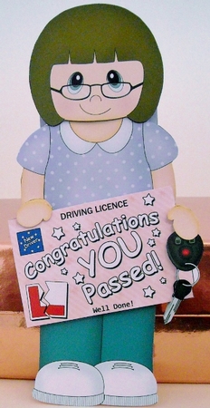 3D On the Shelf Card Kit - Daria has passed her Driving Test! by Pam Stubley