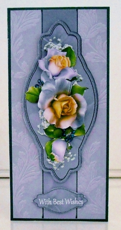 Pale Lilac & Peach Roses DL by Pam Stubley