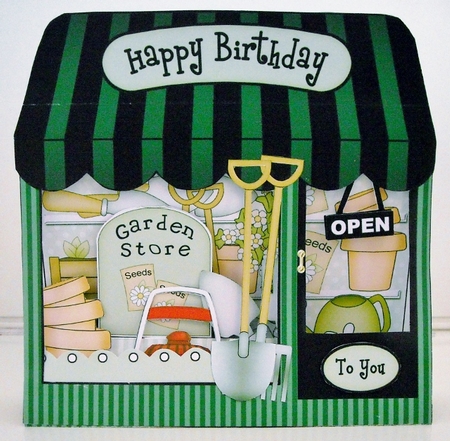 3D Shoppe Window Pop Up Card Kit -  Garden Store Gardening Supplies Shop by Pam Stubley