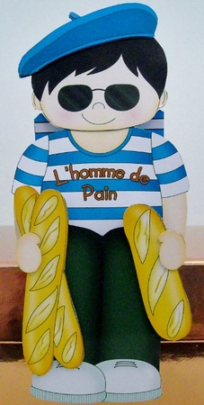 3D On the Shelf Card Kit - LHomme de Pain Jaques is the French Bread Seller by Pam Stubley