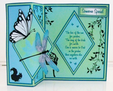 Diamond fold back     In the garden by Pam Stubley