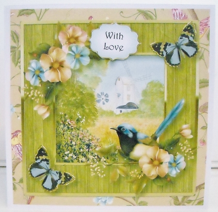 Butterflies At The Windmill 8x8 by Pam Stubley