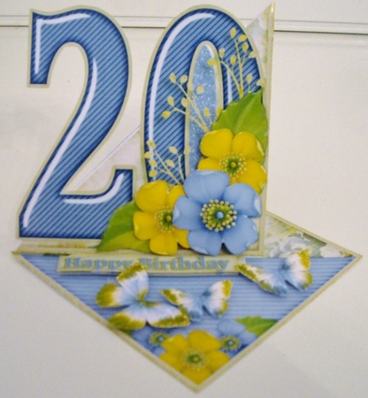 Vintage Easel 20th Birthday Card Kit 1179 by Pam Stubley
