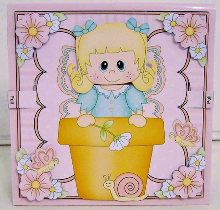 3D Animated Moveable Wobble Head Card Kit - Flower Pot Friends Little Fairy Grace by Pam Stubley