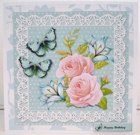 Summer Roses & Butterflies Quick card by Pam Stubley