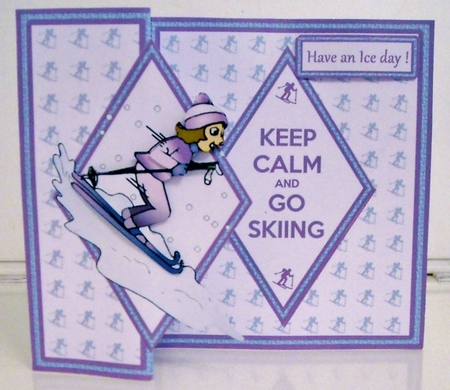 Diamond fold back Skiing (female) by Pam Stubley