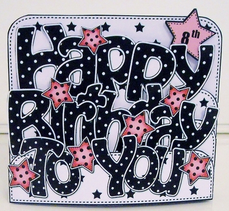 3D Happy Birthday TO YOU Stars with Ages 5 to 13 Pop Out Word Card  by Pam Stubley