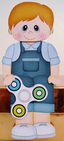 3D On the Shelf Card Kit - Cute Little Toddler Ajax has a Fidget Spinner by Pam Stubley