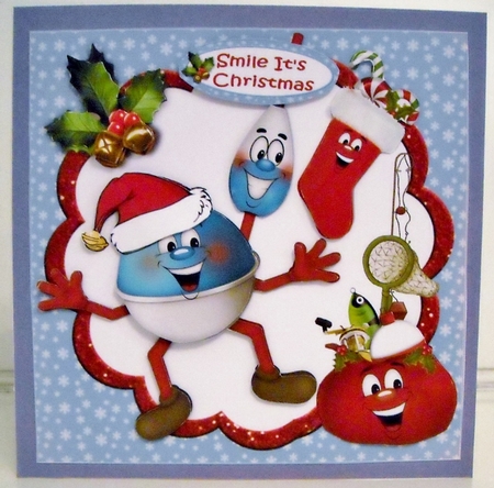 8X8 laughing because its Christmas fishing mini kit by Pam Stubley