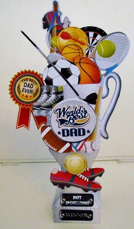 Dads Trophy #2 - 3D Trophy Gift Box by Pam Stubley