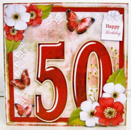 Vintage Birthday 50th Card Topper Kit 1186 by Pam Stubley