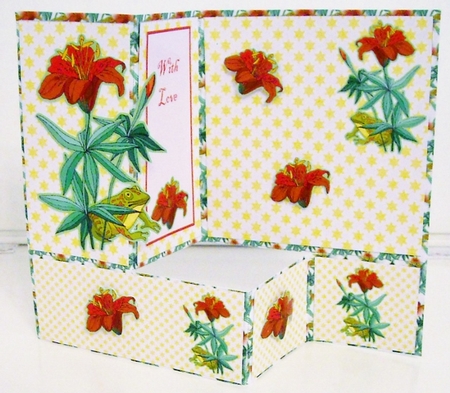 Z FOLD CARD - RED LILY by Pam Stubley
