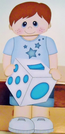 3D On the Shelf Card Kit - Cute Little Boy Tomas has a Fidget Cube by Pam Stubley