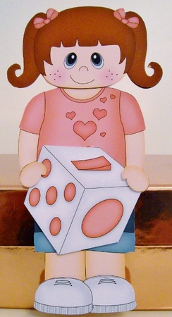 3D On the Shelf Card Kit - Cute Little Girl Brea has a Fidget Cube by Pam Stubley