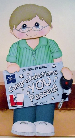 3D On the Shelf Card Kit - Donavan has passed his Driving Test! by Pam Stubley