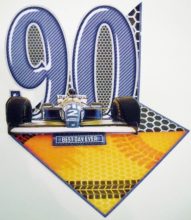 Vintage Easel 90th formula one Birthday Card Kit 1179 by Pam Stubley