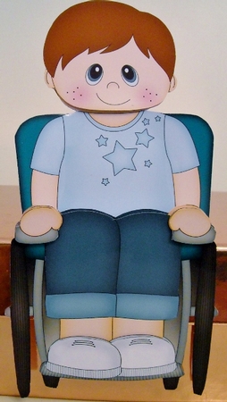 3D On the Shelf Card Kit - Cute Little Boy Georgy is a Wheelchair User by Pam Stubley