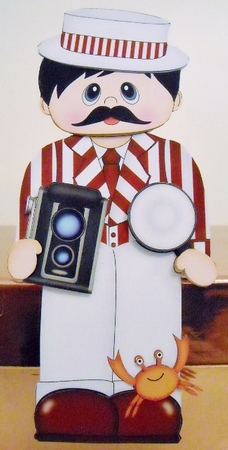 3D On the Shelf Card Kit - Little Smile for the Camera Seaside Photographer Kevan by Pam Stubley