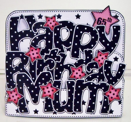 3D Happy Birthday MUM Stars with Ages 30 to 100 Pop Out Word Card by Pam Stubley