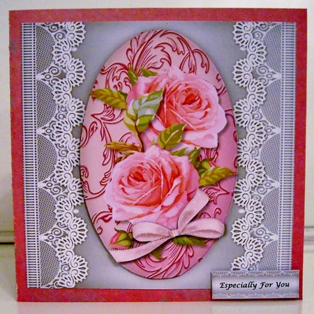 Pink Roses & lace by Pam Stubley