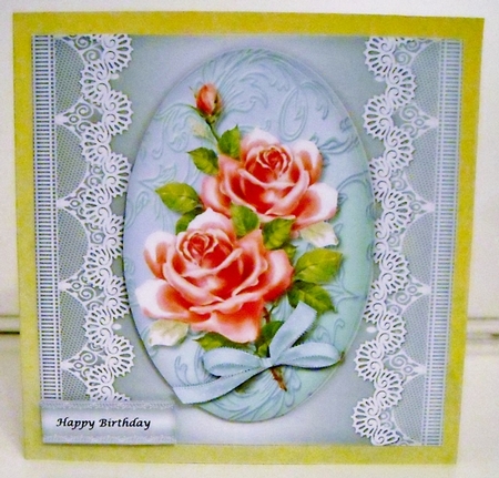 Pink Vintage  Roses & lace by Pam Stubley