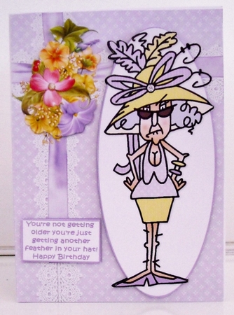 Stella gets another feather in her hat  2 quick card by Pam Stubley