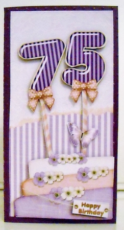Vintage DL 75th Birthday Topper Cardkit 1294 by Pam Stubley