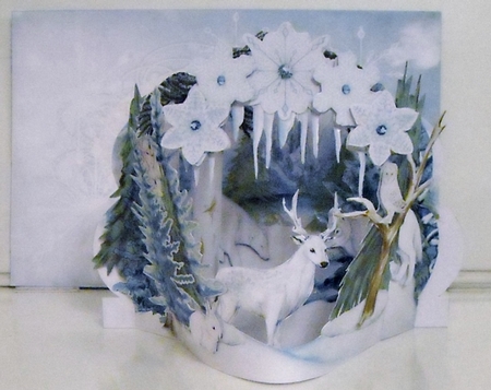 Snow Queen Wonderland 3D Flectere Card & Envelope by Pam Stubley