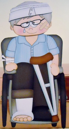 3D On the Shelf Card Kit - OOps Ouch Old Man Jeramiah has had an Accident by Pam Stubley