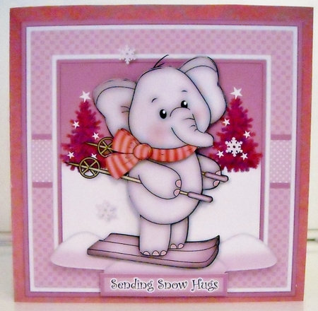 Skiing Ella Pink Mini Kit by Pam Stubley