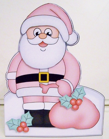 3D Shaped Christmas Card Kit  - Santa has a sack full of presents by Pam Stubley