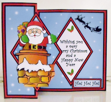 Diamond fold back Down the chimney by Pam Stubley