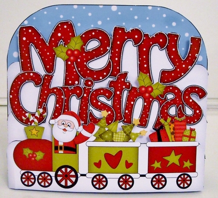 3D Pop Out Christmas Word Card Kit - MERRY CHRISTMAS  Santa Train by Pam Stubley