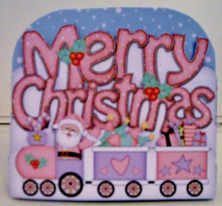3D Pop Out Christmas Word Card Kit - MERRY CHRISTMAS  Santa Train by Pam Stubley