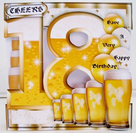 Birthday BEER Celebration - 18 Today - Single Sheet by Pam Stubley