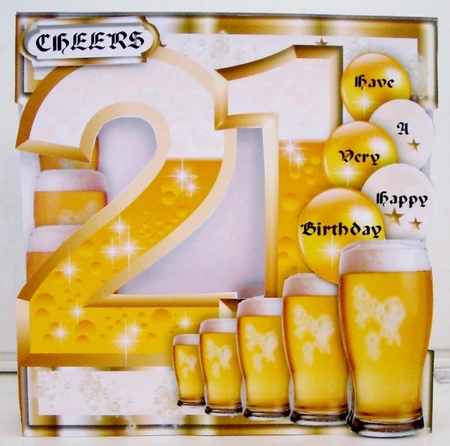Birthday BEER Celebration - 21 Today - Single Sheet by Pam Stubley