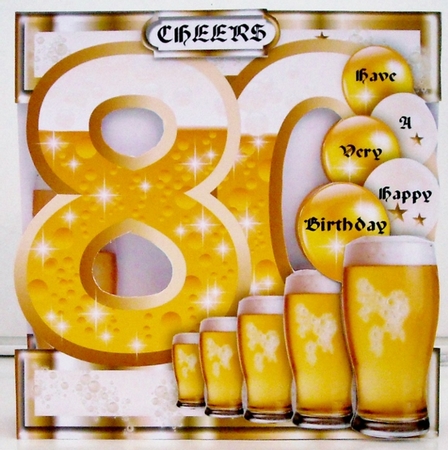 Birthday BEER Celebration - 80 Today - Single Sheet by Pam Stubley