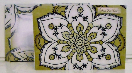 Mosaic Olive Landscape 7x5inch Card & Envelope Mini Kit by Pam Stubley