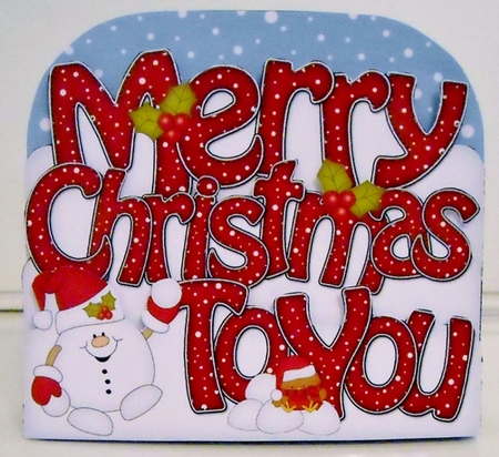 3D Pop Out Christmas Word Card Kit - MERRY CHRISTMAS TO YOU  Snowball Sam by Pam Stubley
